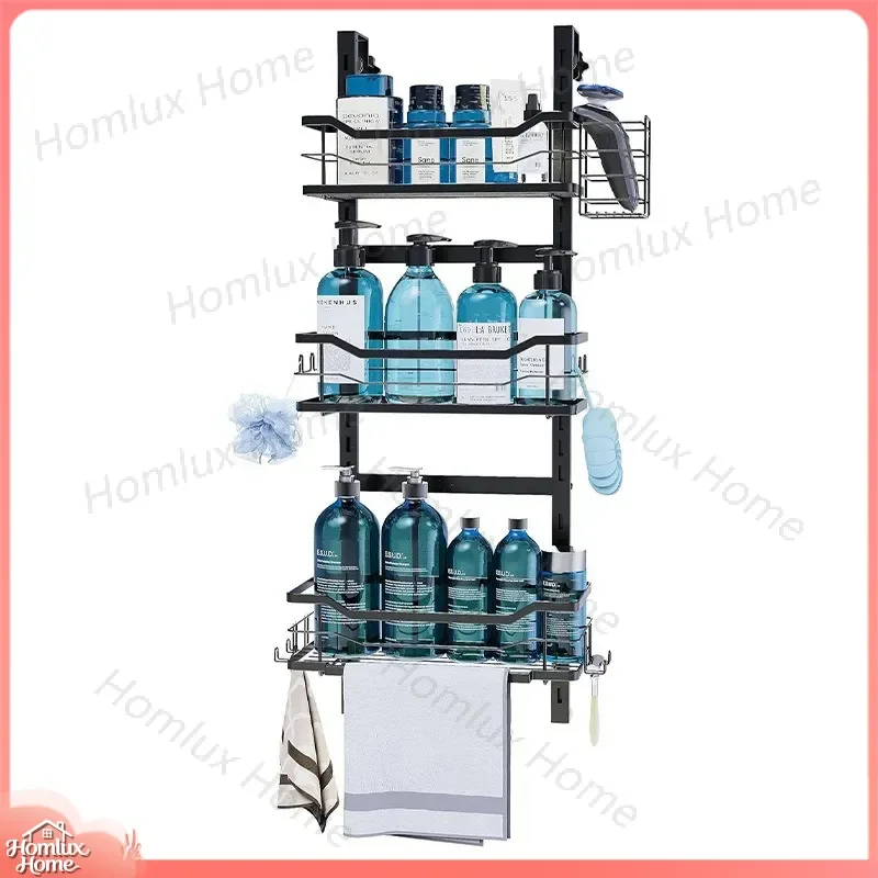 Toilet Shelf Bathroom Hanging Basket Wall Mounted Rack Shower Storage Organizer Corner Wash Table Rack No Drill Installation