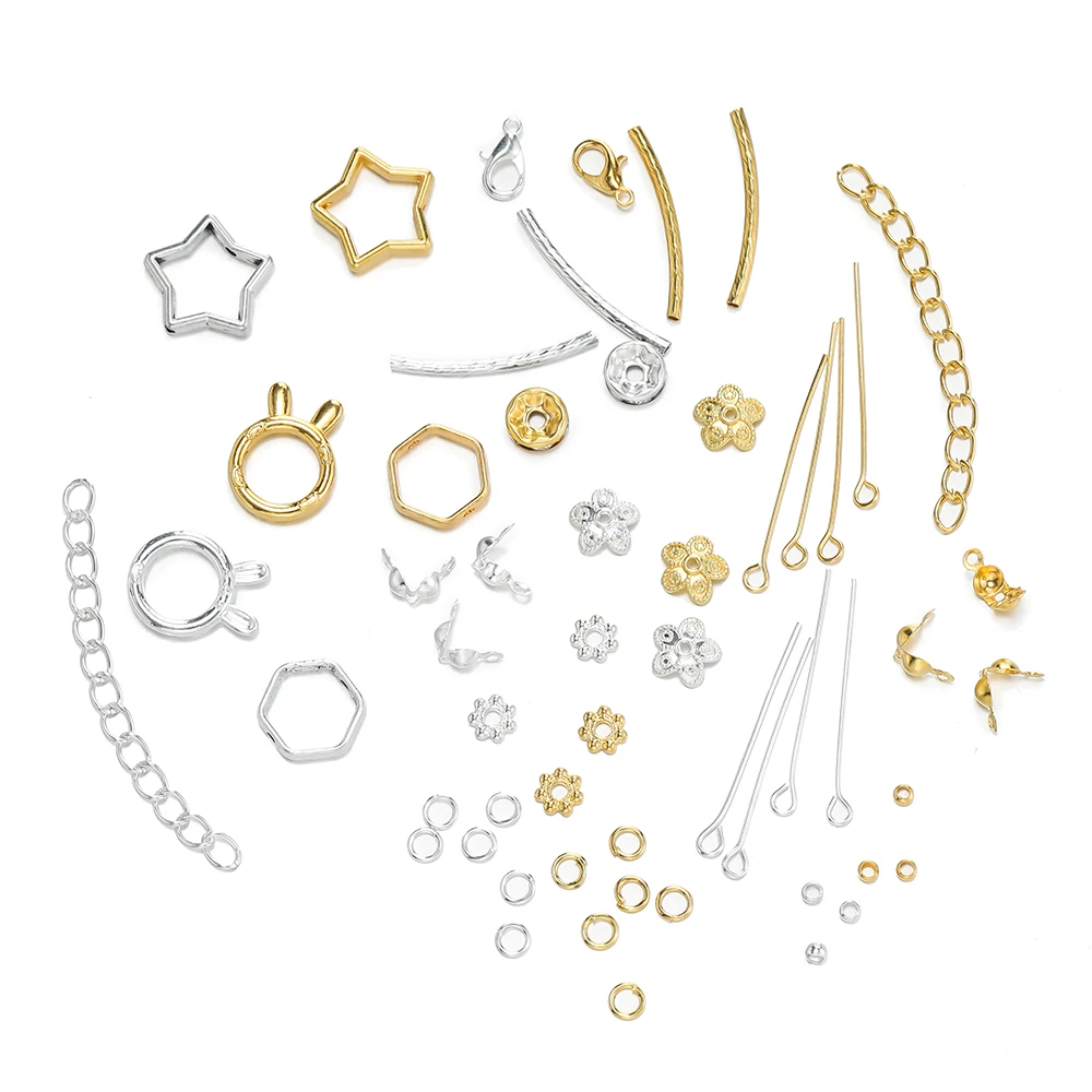 1027pcs/Set Lobster Clasp Beads Cap 9 Pins Rhinestone Beads CCB Bead Frame with Needle Kit for DIY Bracelet  Jewelry Making image 3