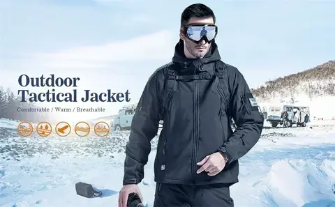Kanadas flagga Taktiska hajhudsjackor Herrjackor Utomhus Militär Fleece Varma Softshelljackor för Herrkläder 10 best sales jacka Kanada - №1