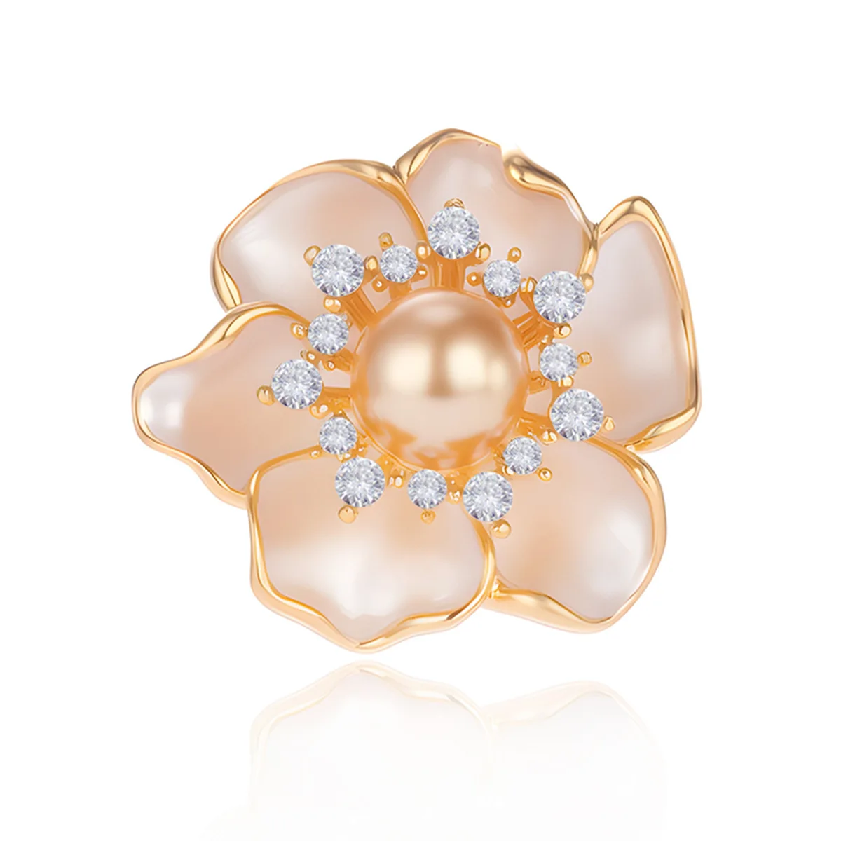 

Beautiful Camellia Water Diamond Brooch, Women's Pearl Pin, Coat, Hat, Suit Tie Clip, Wedding Anniversary Accessories