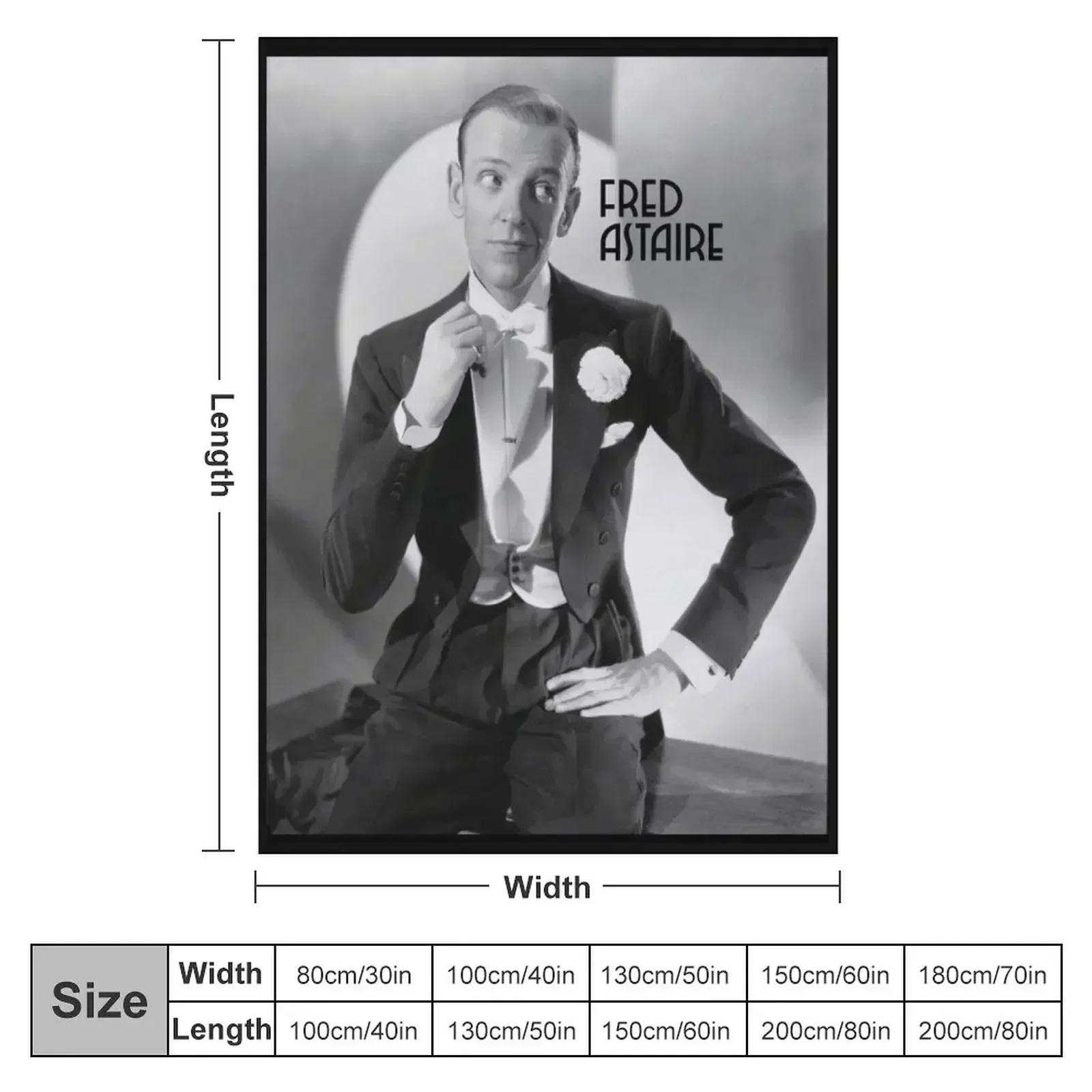 Fred Astaire Throw Blanket Personalized Gift Cute Quilt Blankets