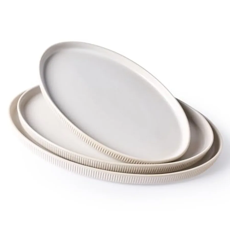 

Serving Platter 16/14.6/12.9 Inch Serving Dishes for Entertaining Party Serving Trays for Food Buffet Oval Platters for Food La