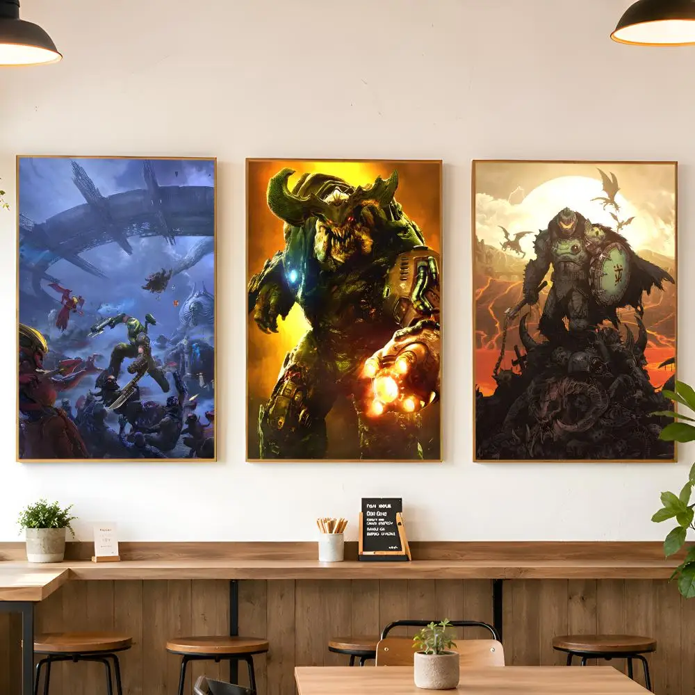 Game A-DOOM-Eternal Poster Matte Wall Peel And Stick Decor Bedroom Living Room Office Dorm Home