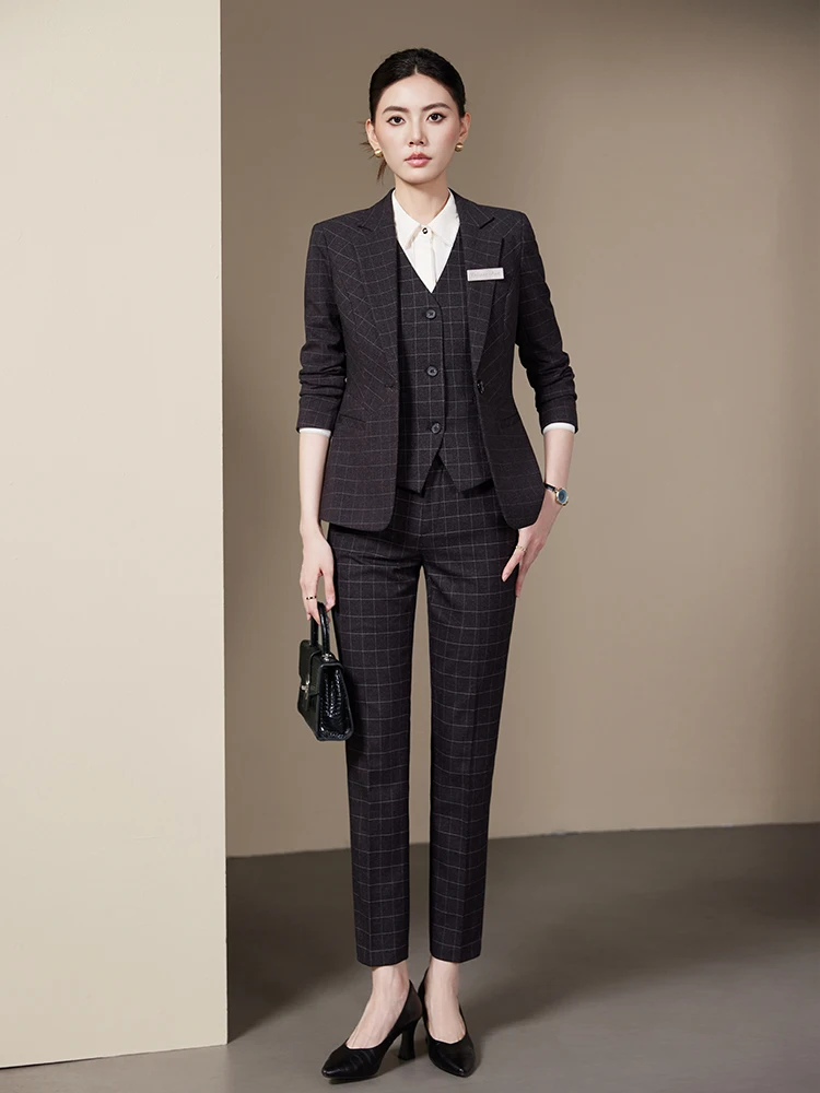AIyssa Fashionable professional women's clothing, exquisite two-piece suit jacket + pants, elegant, slim and comfortable