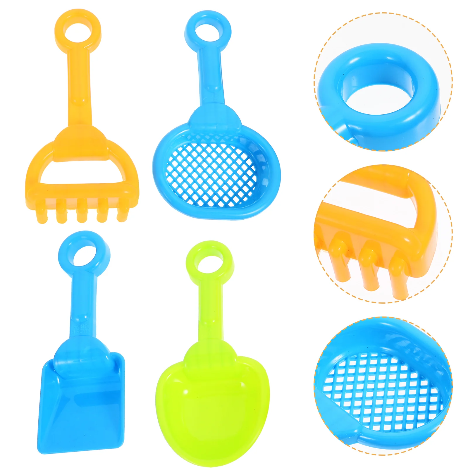 4 pezzi giocattolo da spiaggia portatile per bambini Plaything Outdoor Playset secchio di sabbia accessorio in plastica per bambini resistente all'usura