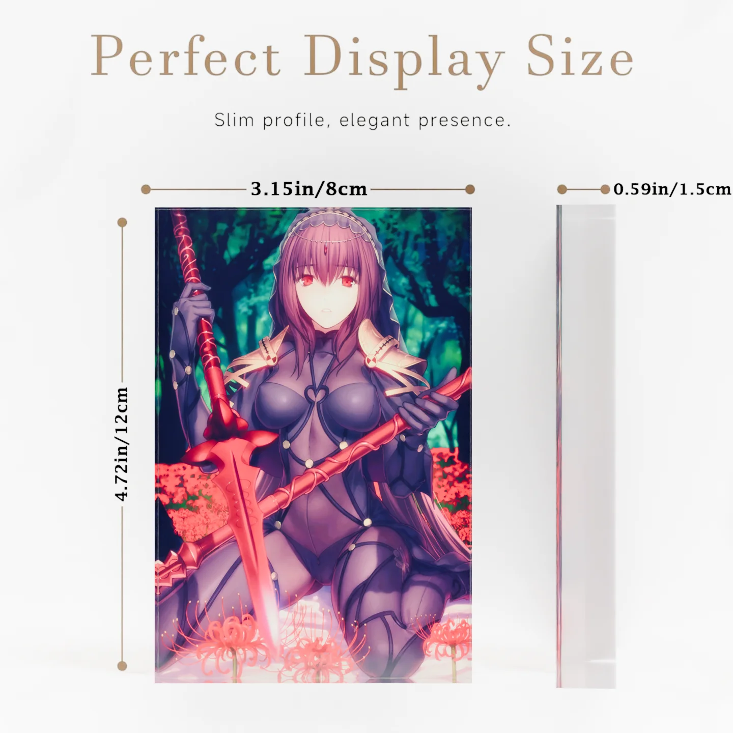 Fate Grand Order FGO Scathach Lancer Waifu Clear Acrylic Block Anime Goods Desktop Ornament Anime Desk Decor Collection Gift