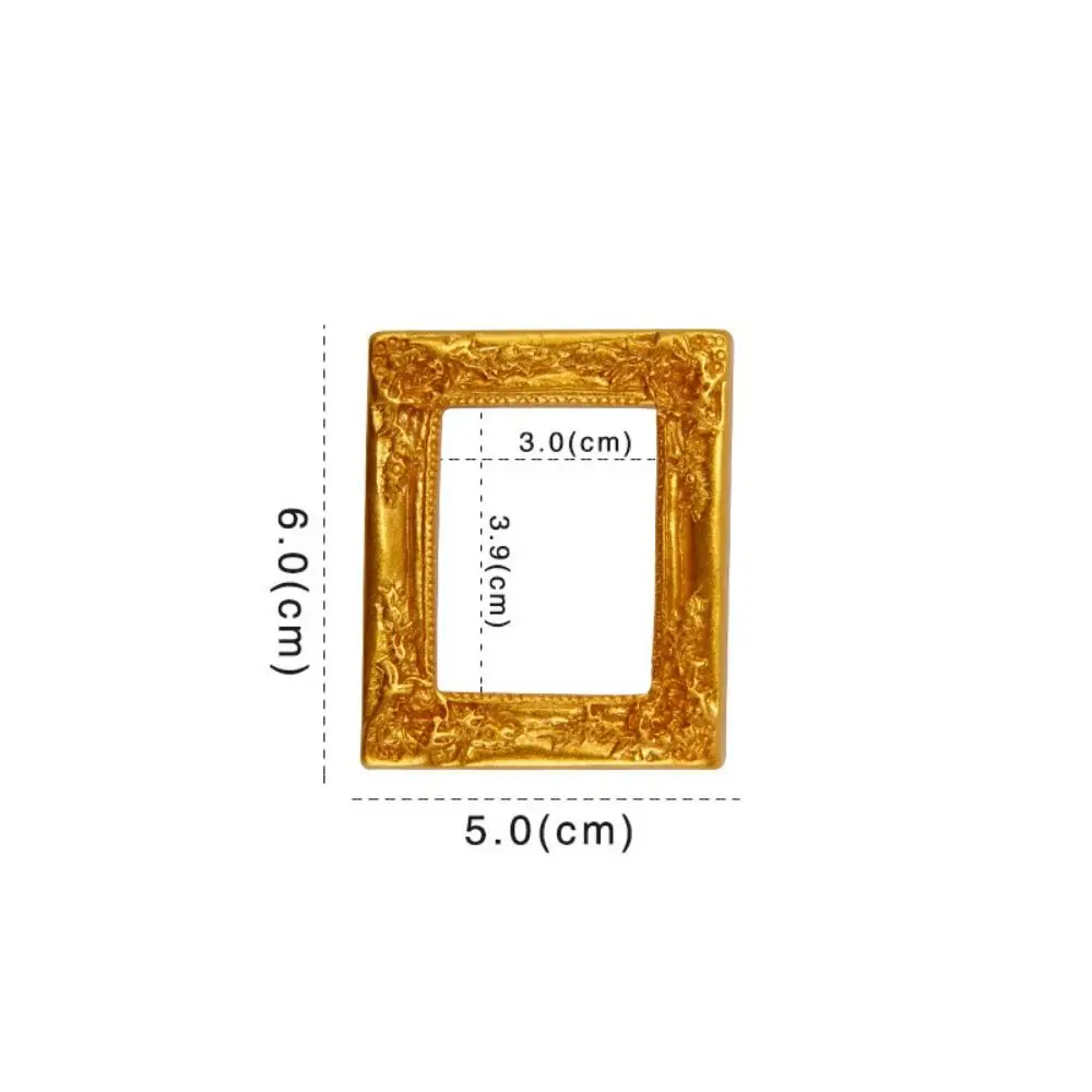 Durable DIY Resin Photo Frame Miniature Rustic Mini Mirror Props 3D Mirror Small Model Home Decor