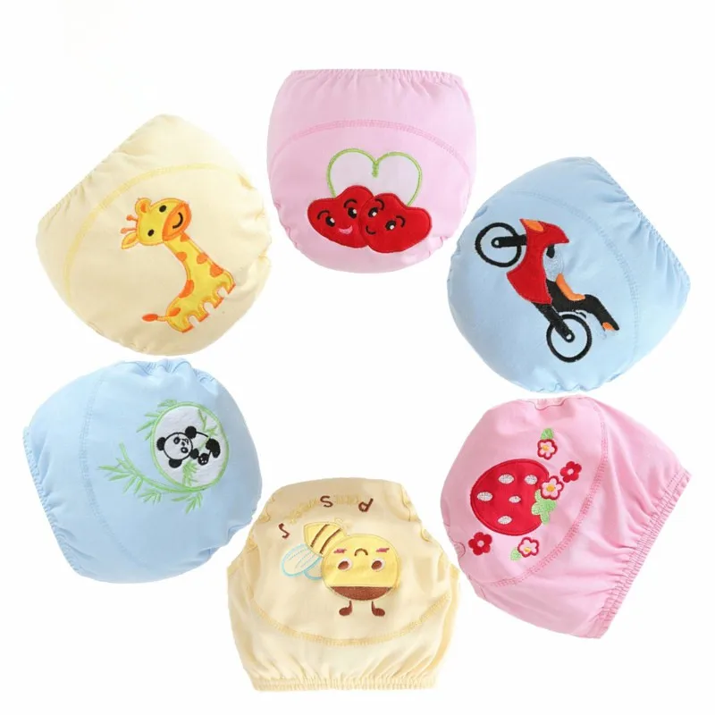 25Pcs/Lot Baby Washable Diapers Children Reusable Underwear 100% Cotton Breathable Training Pants