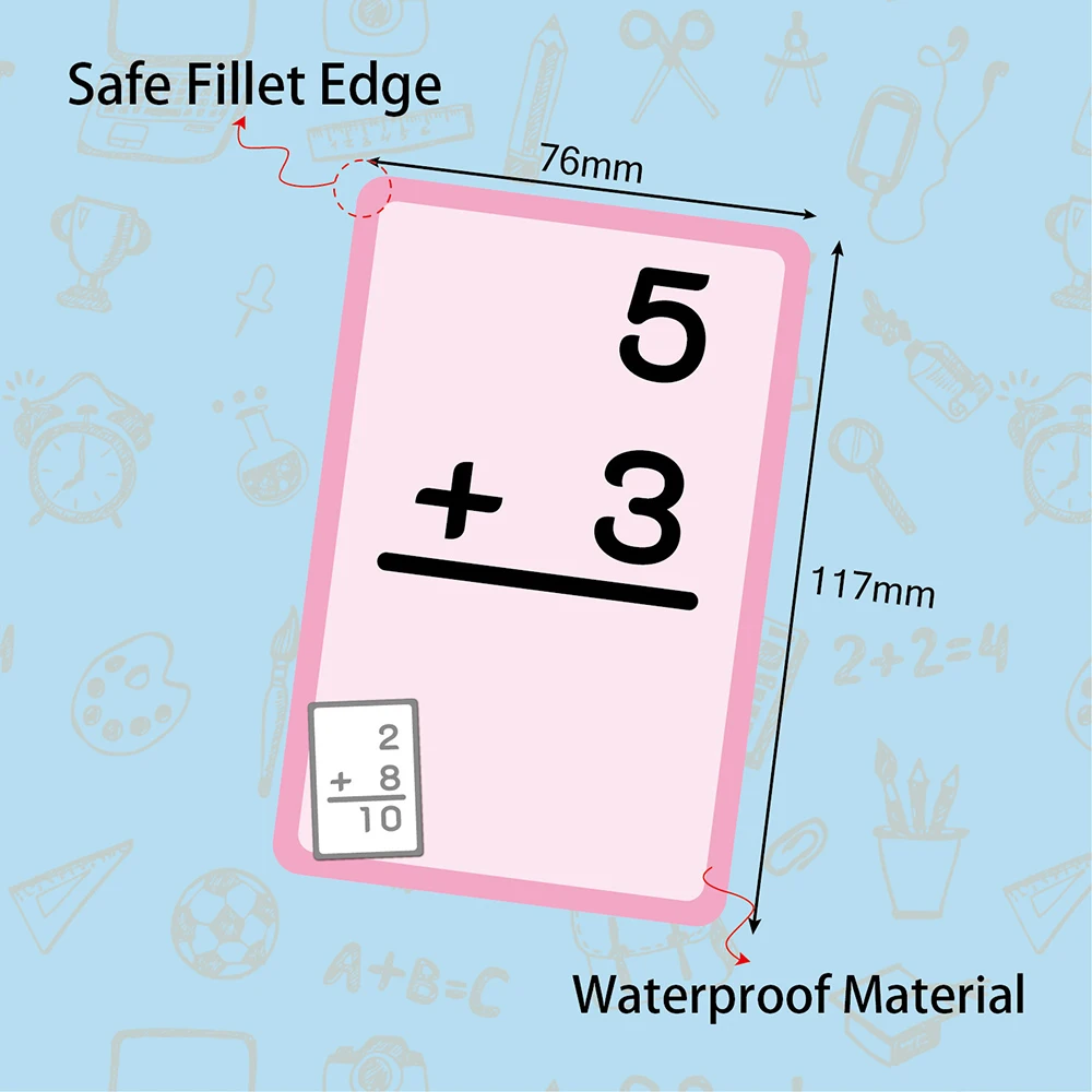 Kids Learning Cards Mathematics Flash Card Addition Subtraction Multiplication Division Math Educational Toys for Children Gifts