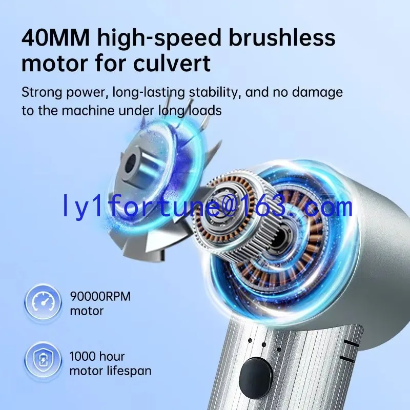 2026 new high wind USB fan turbine high-speed brushless motor hair dryer violent fan