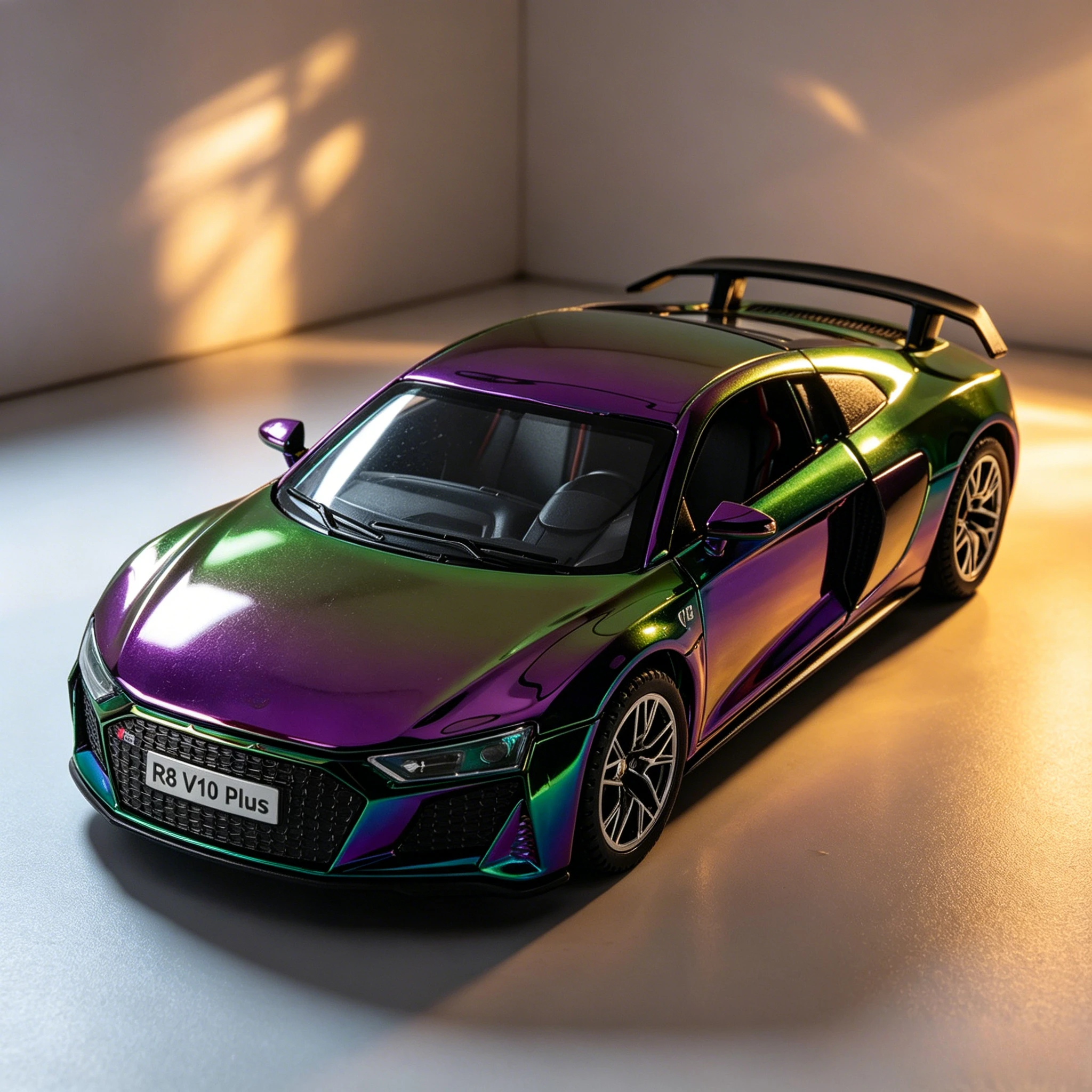 

1:32 R8 V10 Plus Alloy Car Model Toy Diecast Metal Simulation Sound Light Pull Back Supercar Model Collection Children's Gifts