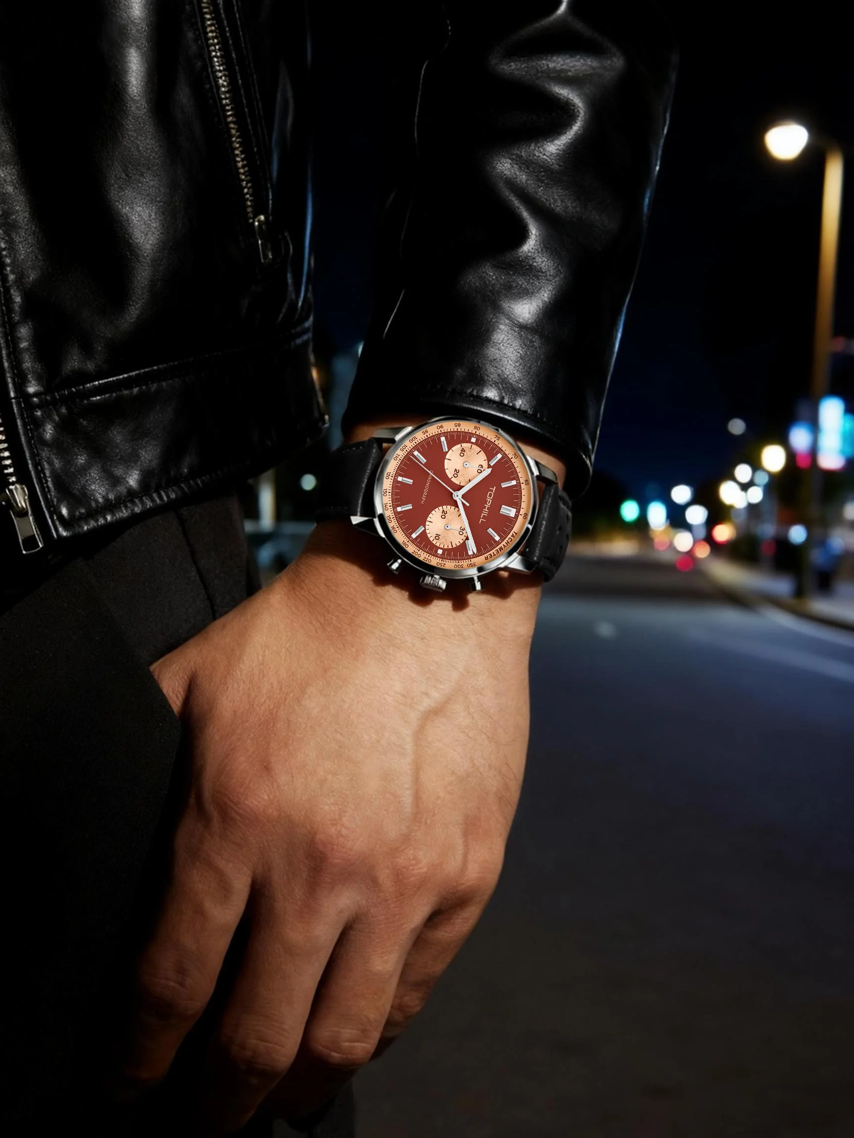 Reloj cronógrafo TOPHILL, reloj de carreras, reloj Seagull 1963, movimiento ST19, cristal de zafiro, militar limitado