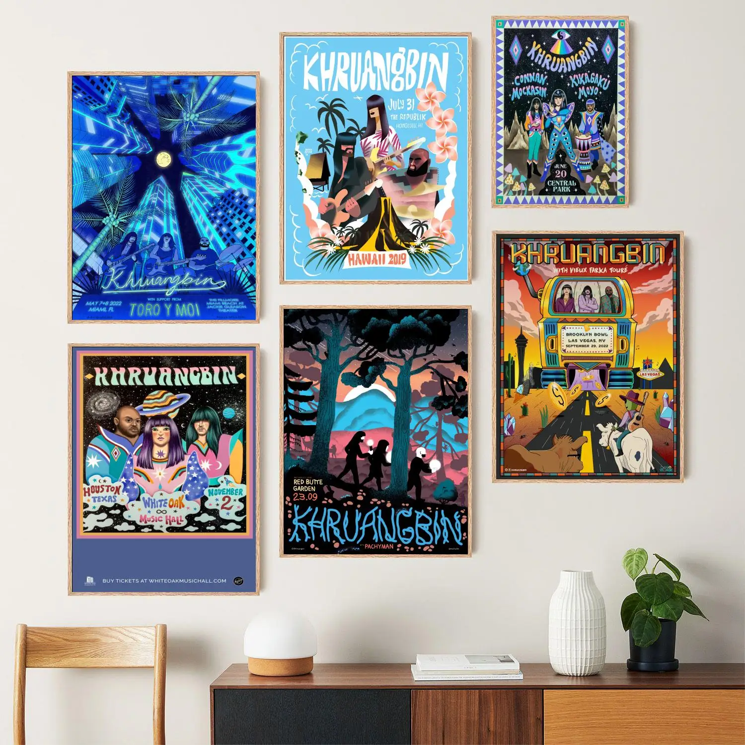 Póster artístico en lienzo de Khruangbin, impresión de imágenes artísticas de pared, carteles modernos para decoración de dormitorio familiar