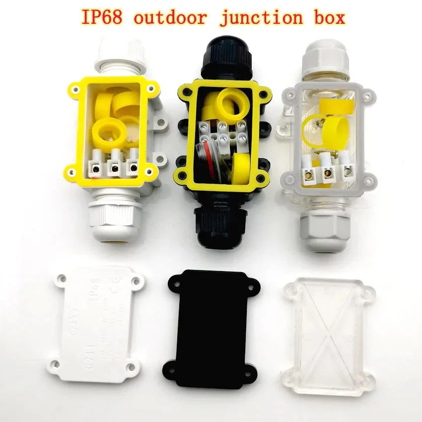 IP68 Wasserdichte Anschlussdose 2-Wege 3-Wege 6-12mm Steckverbinder Verschraubung Elektrisch 24A 450V Versiegelt Flammhemmend Außen Wasserdichte Box IP6