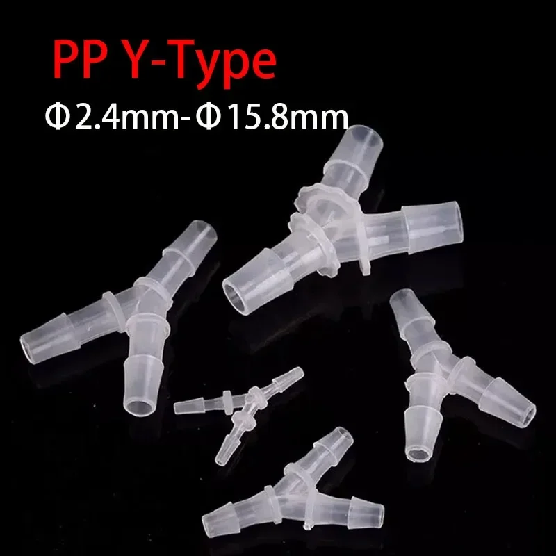 2/5Pcs PP Y-Type Reducing Tee Joint Plastic Connector Pipe Hose Aquarium Pipe Plastic Tube Joint Aquarium Dia 2.4mm - 15.8mm