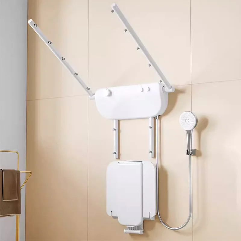 Elderly Thermostatic Shower System With Seat Anti-Scald 304 Stainless Steel Bathroom Safety Unit