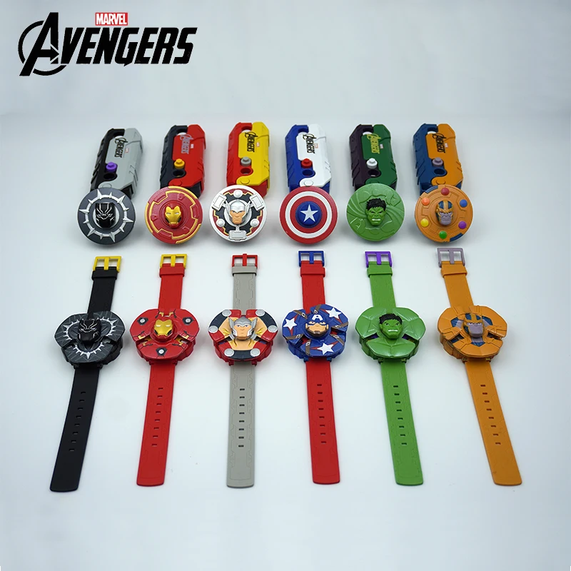 Juego de Batalla Beyblade de Marvel, 6 Estilos, Vengadores, Capitán América, Iron Man, Hulk, Pantera Negra, Set de Juguetes Periféricos de Película, Regalo para Adultos