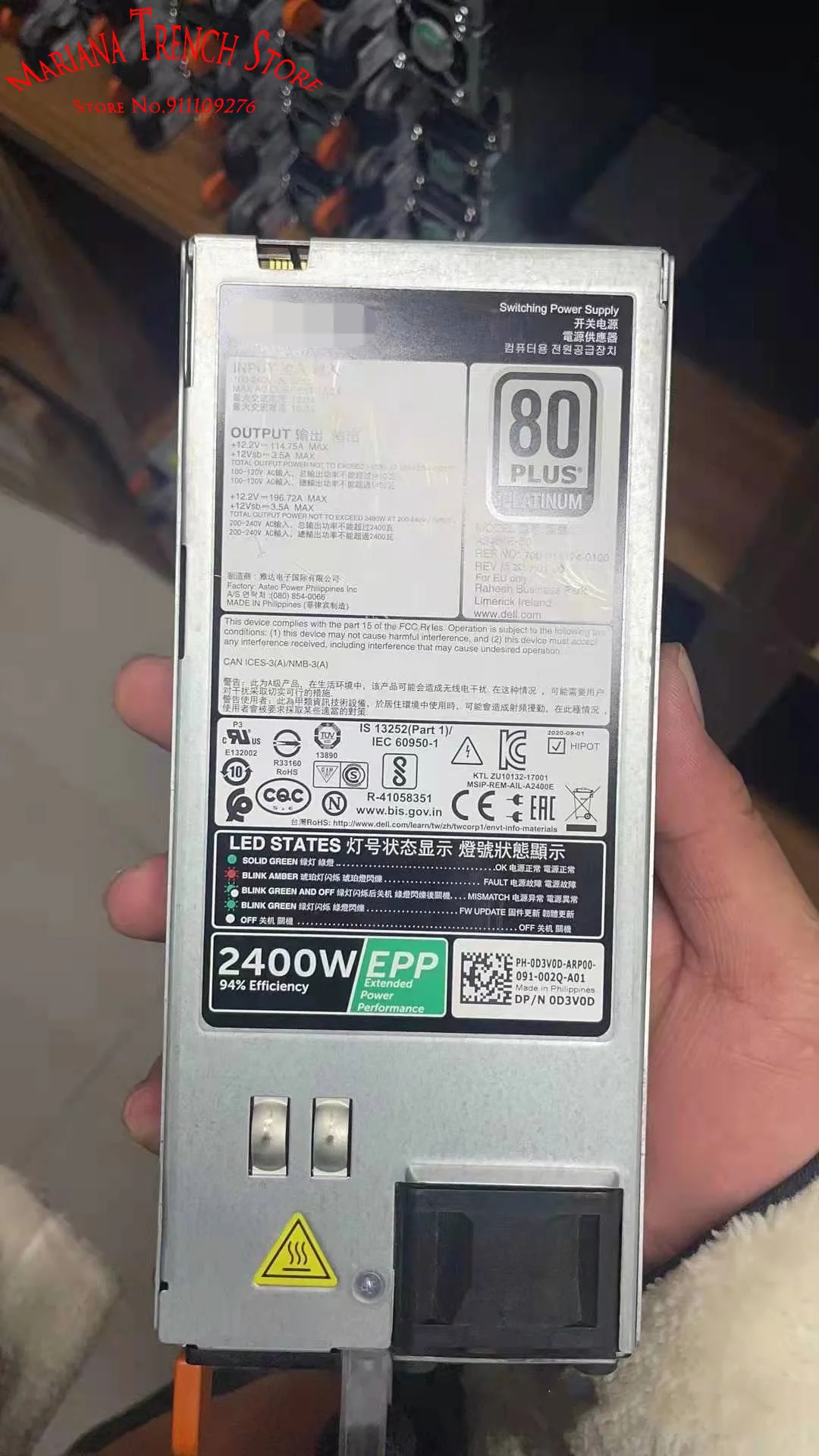 A2400E-S0 für DELL Rack-Server EPP 2400W Schaltnetzteil