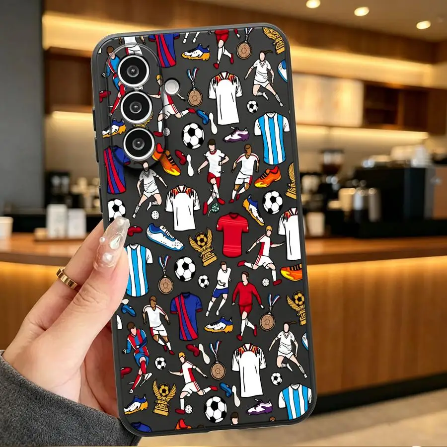 Case for Samsung Galaxy A57 A25 A16 A15 A23 A55 A53 A17 A37 A06 A52 A36 A73 A51 Phone Cover A12 A70 A13 A41 A50 Colorful Soccer