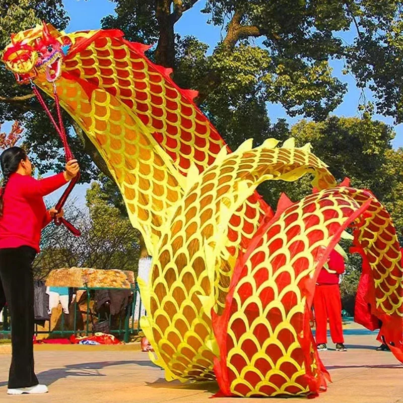 6/8M Fitness Dragon Dance Performance Props with Yellow Red Sparkling Props for Dragon Boat Festival Gifts Fun Toys and Sports