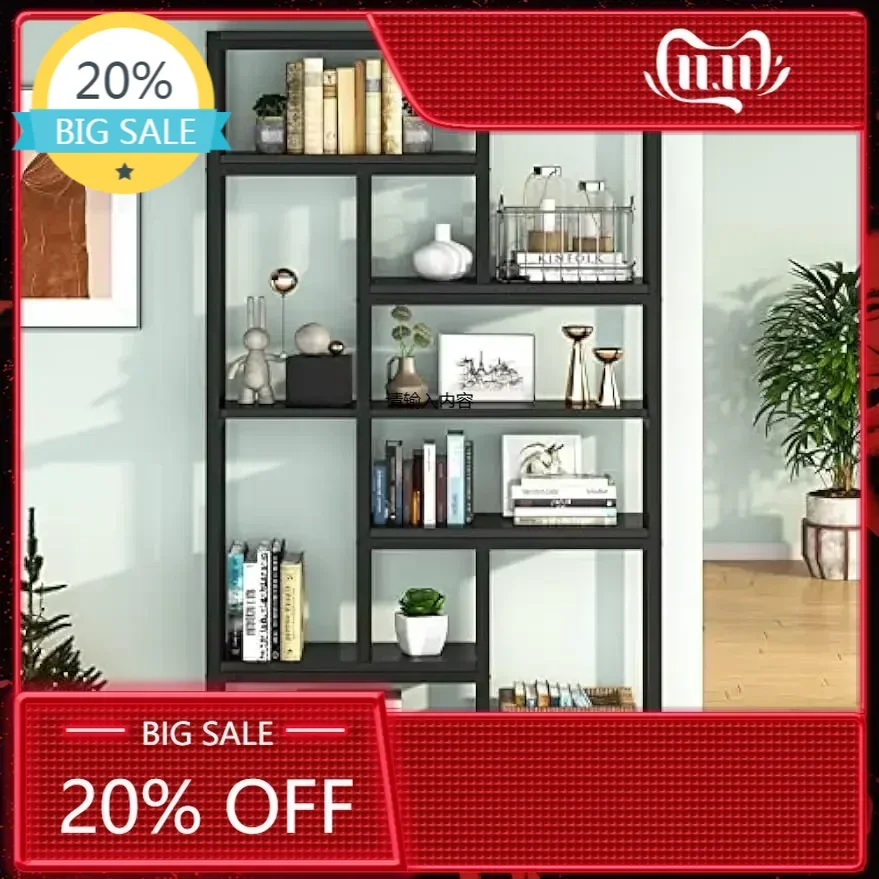 

Bestseller79 Inch Bookshelf, 7-Tier Tall Bookcase with 10-Open Shelf, Wood and Metal Book Shelf Storage Shelves for Bedroom, Liv