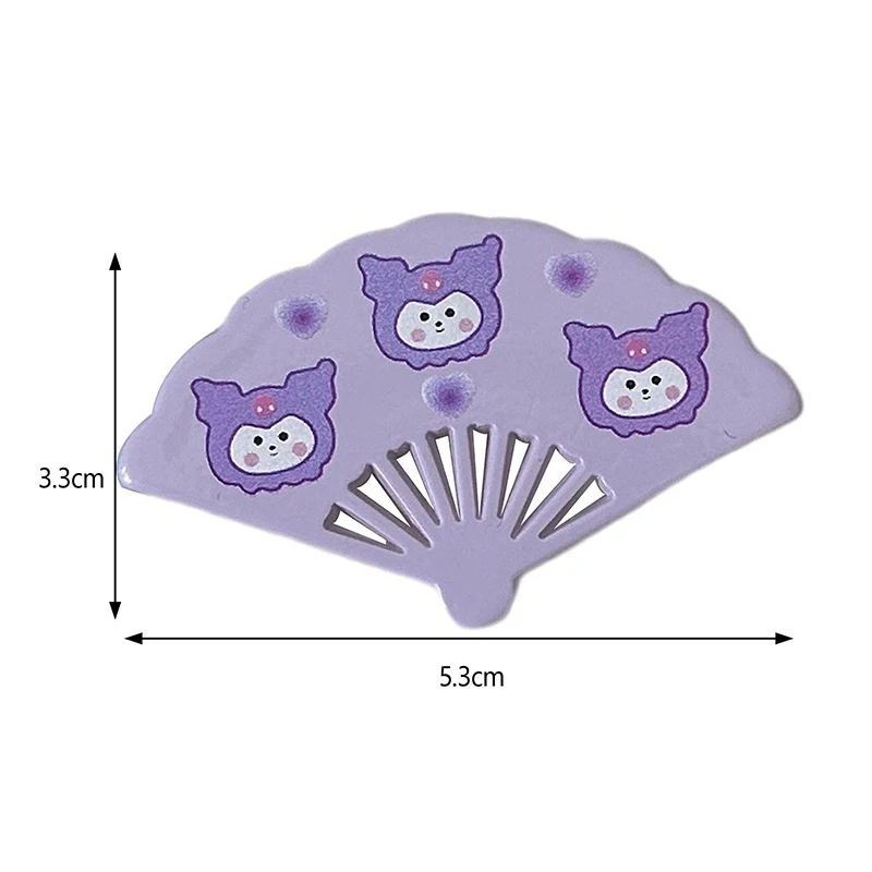 1Pair Cute Cartoon Small Fan Hairpin Sweet Melody Cinnamoroll Kuromi Purin Pochacco Kt Cat Hairpin Śmieszne akcesoria do włosów