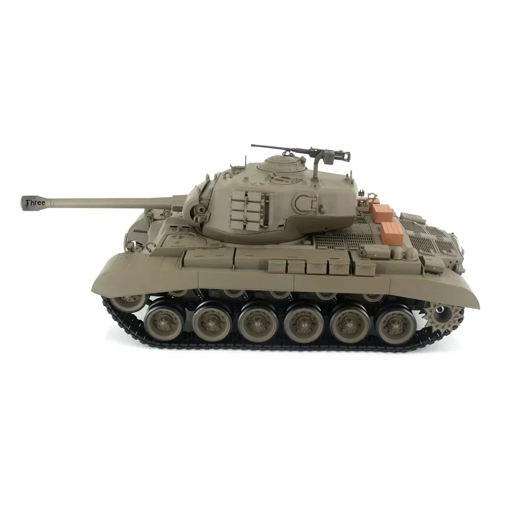 รถถัง Henglong tangki REMOTE CONTROL 3838-1สหรัฐ M26 Pershing ควบคุมระยะไกลของเล่นจำลองรถถังยิงควัน