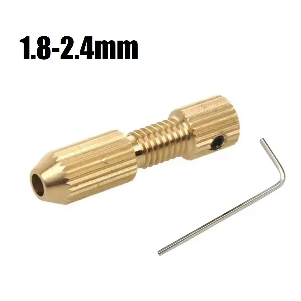 2pcs Mini Drill Chuck Collet Set 2.0mm Shaft Hole Brass Electric Motor Shaft Clamp Small Collet Adapter Fixture Drill Chuck