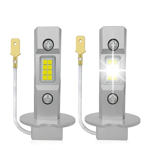 2 uds H3 bombilla de faro LED Canbus sin ventilador Luz De Carretera 6000K blanco coche camión luz antiniebla LED lámpara de conducción DRL 12V -24V