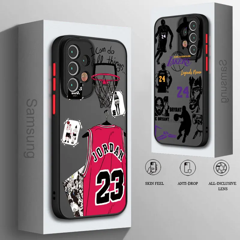 Basketball Star Cool For Samsung Galaxy A91 A81 A71S A51 A04S A14 A13 A12 Frosted Translucent phone Case