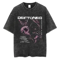 Camiseta Vintage lavada Deftones Diamond Eyes Álbum gráfico para hombres y mujeres, camiseta Retro de música Rock Pop, camisetas informales de gran tamaño para hombre