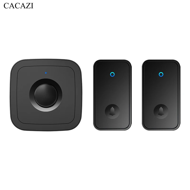 

CACAZI Self-powered Outdoor Wireless Doorbell Waterproof Smart Home Door Bell Chime Kit LED Flash Security Alarm Welcome Melodie