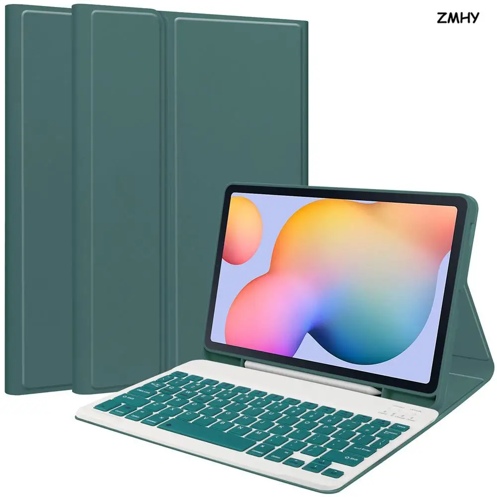 For Samsung Galaxy Tab S6 Lite Case 2022 TPU Tablet Case Flip Stand Keyboard Shell for Galaxy Tab S6 Lite With Pen Slot Cover