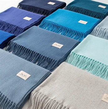 Kadınlar için kaşmir Atkılar 2024 Kış Şal Sıcak Sarar Bayan Pashmina Katı Baskı Battaniye Eşarp Boyun Bandı Hicap Stoles