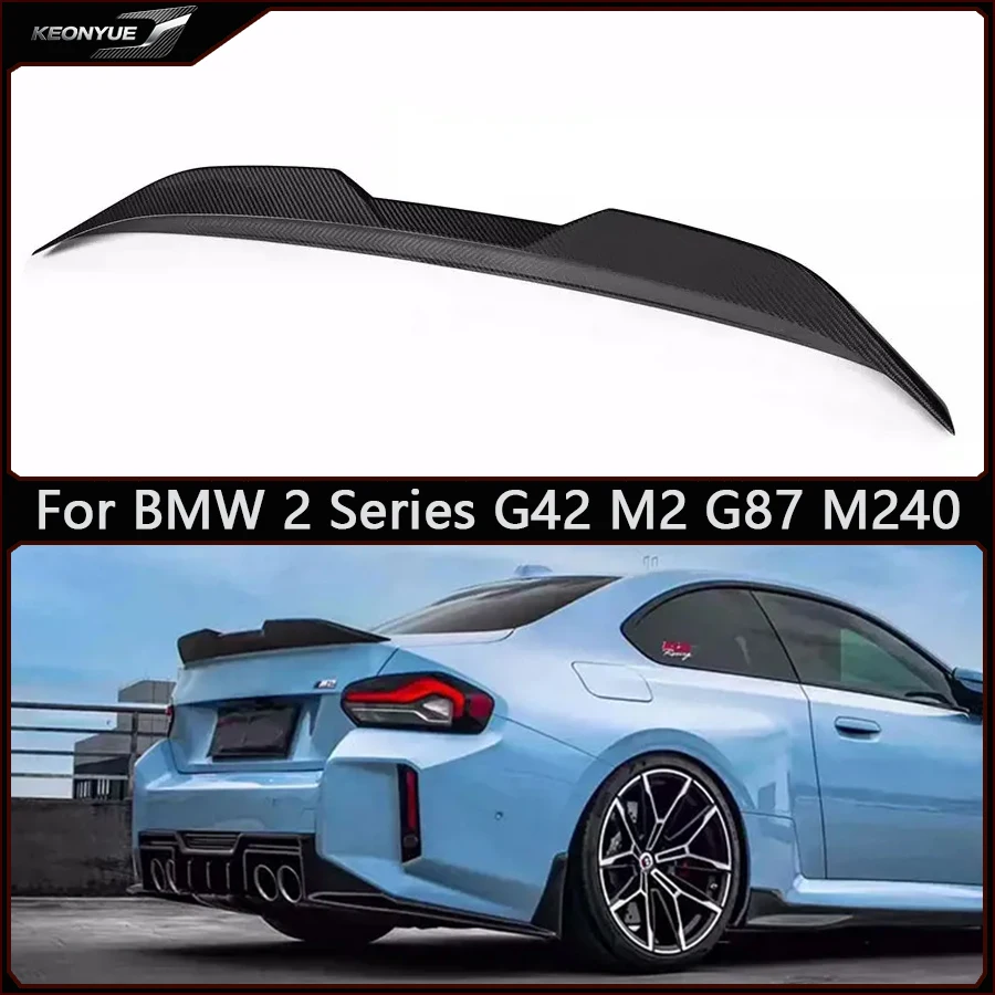 

For BMW 2 Series G42 M2 G87 M240 Carbon Fiber Tail fins Rear Trunk Spoiler Guide Rear Wing Diverter Car Accessories Body Kit