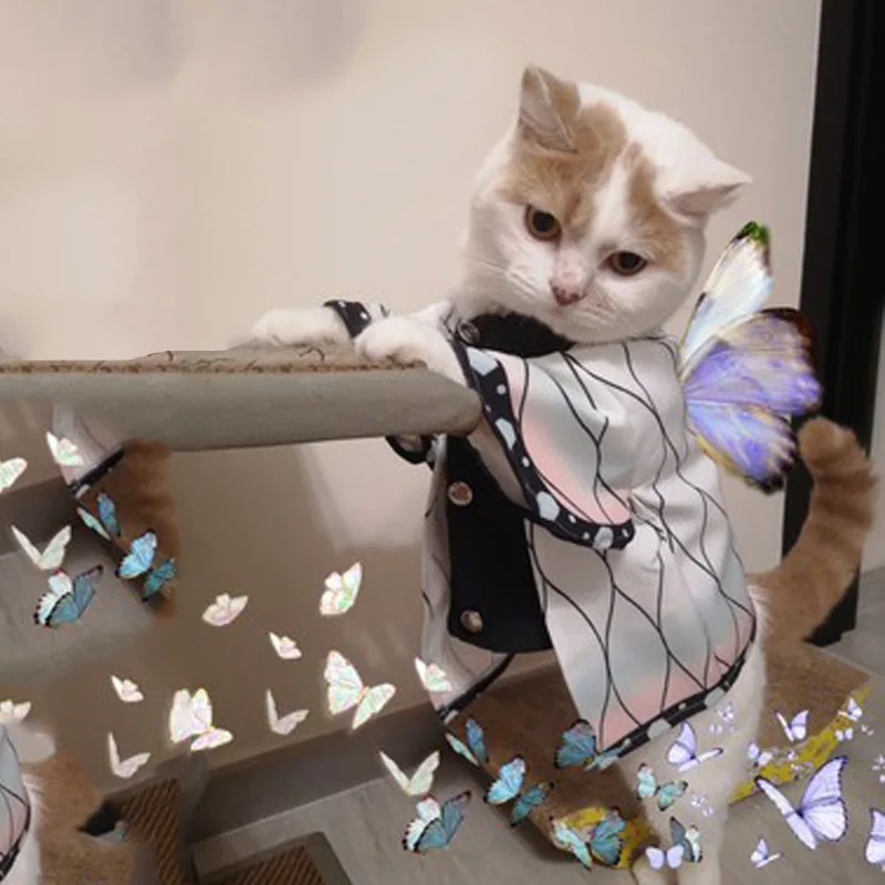 Anime Demon Slayer lindo Tanjirou Nezuko Zenitsu Giyuu Hashibira Inosuke gatos perros ropa para mascotas disfraces cosplay regalos de vacaciones