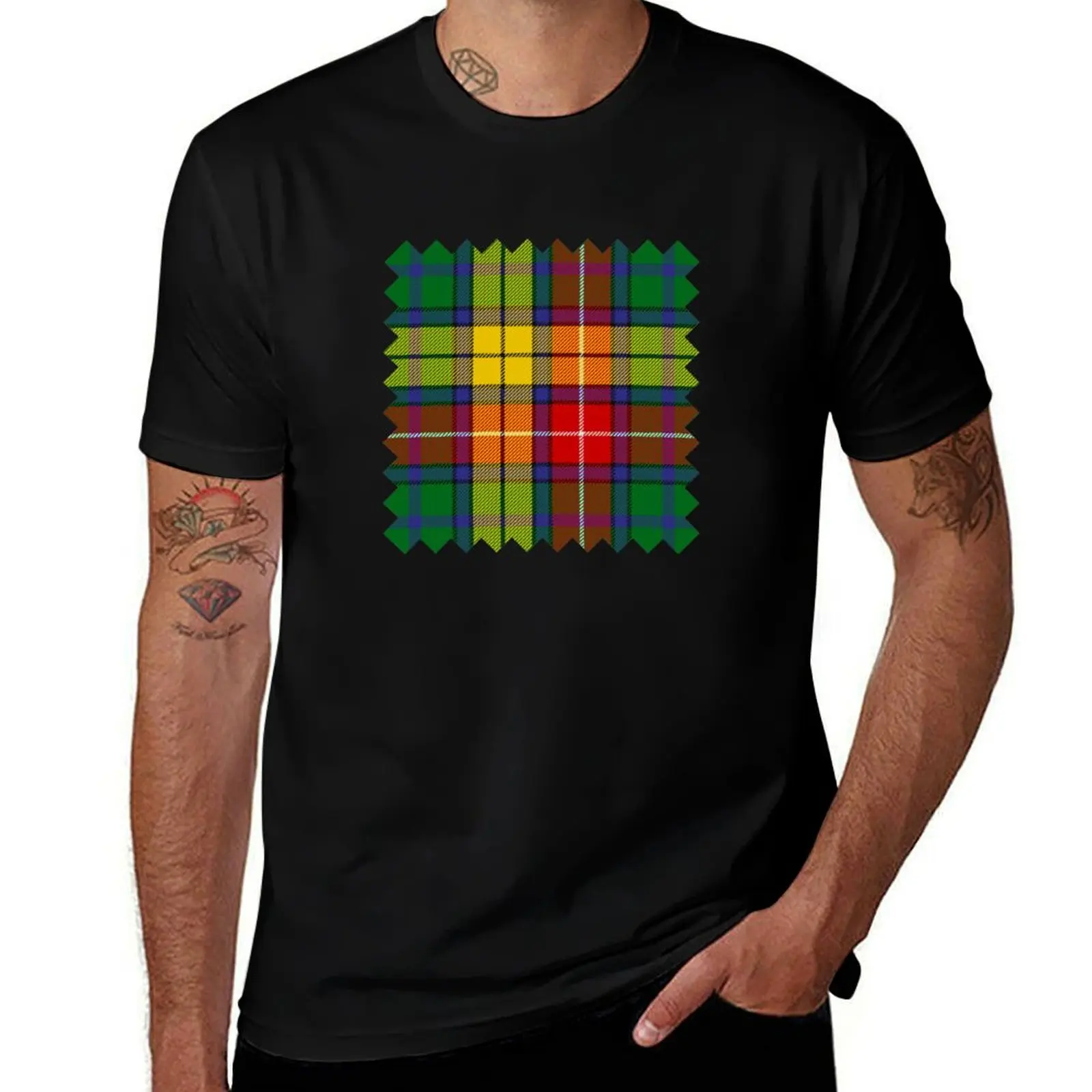 Clan Buchanan Tartan T-Shirt man t shirt customs design your own rapper graphic tees sports fans luxury clothes men