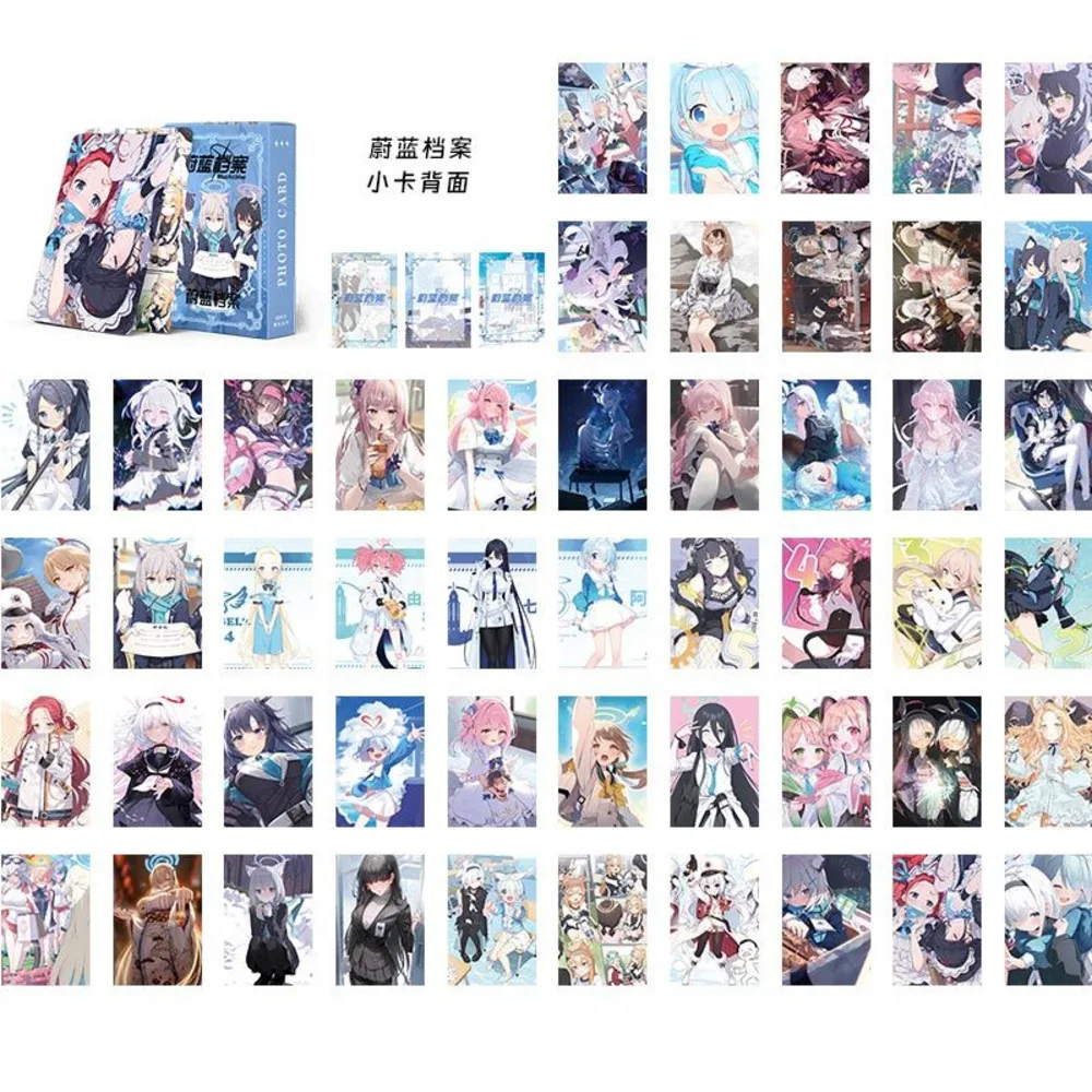 50 PCS Blue Archive Complete Set Anime Laser Cosplay Rounded Corners LOMO Card Christmas Gifts Girls