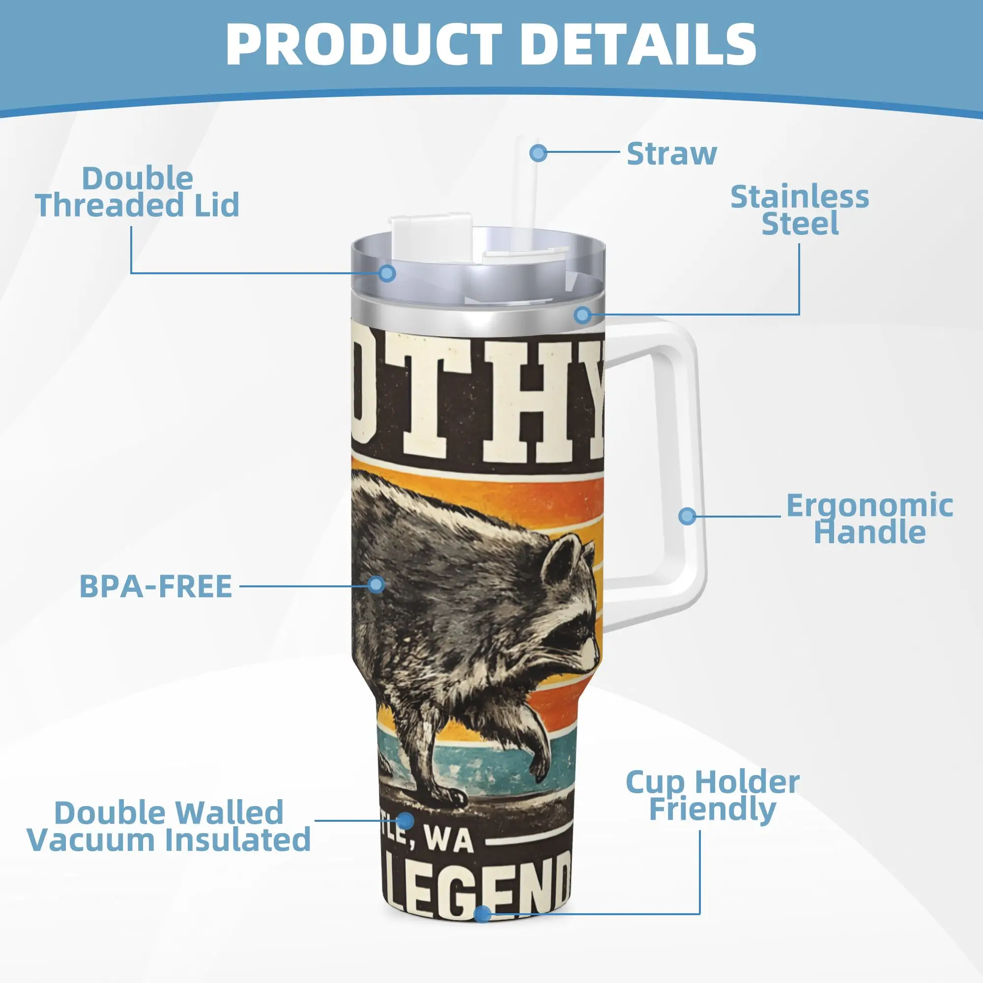 Jimothy Meme Tumbler  Cold Drink Water Bottle Leakproof Stainless Steel Coffee Mug Custom Travelist Car Mugs - view 5