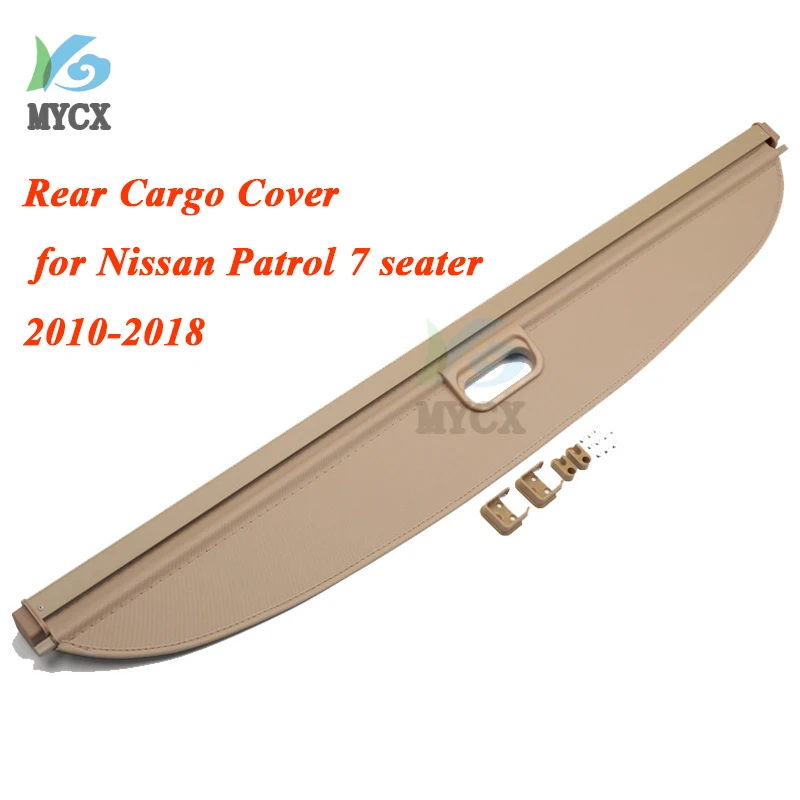 

Rear Cargo Cover For Nissan Patrol Y62 7 Seater 2010-18 Privacy Trunk Screen Security Shield Shade High Quality Auto Accessories