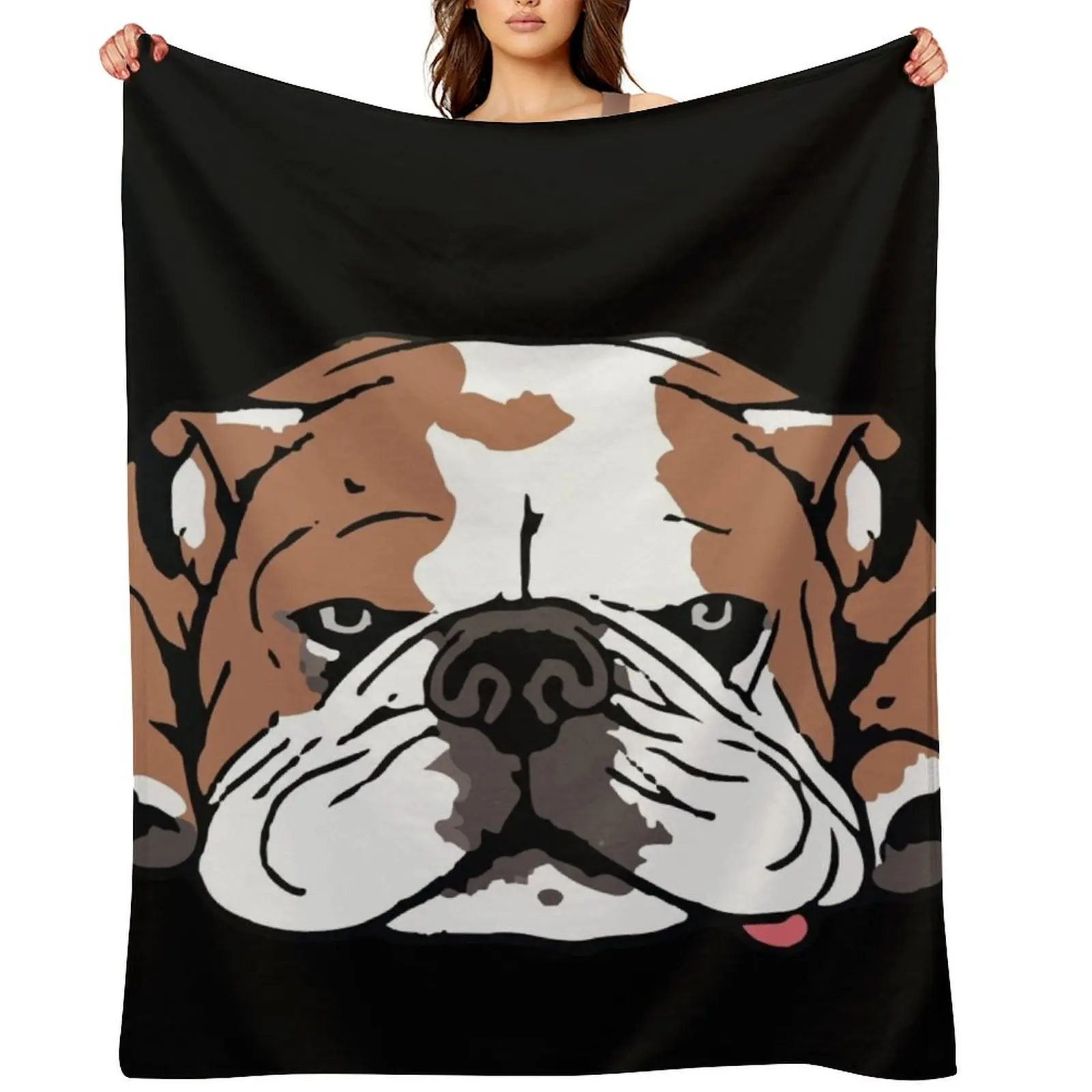 

ENGLISH BULLDOG Awesome Funny Bulldog Pups Throw Blanket Luxury Brand christmas gifts Designers Bed covers Blankets