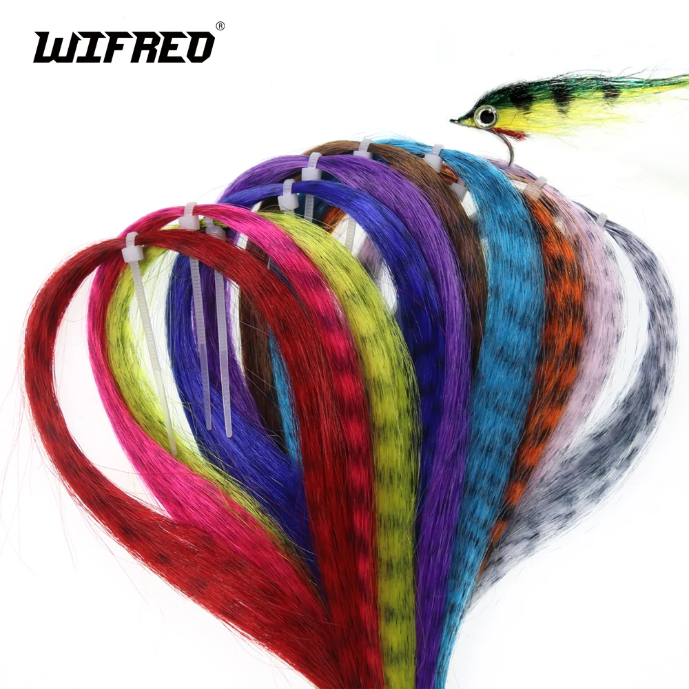 2Bundles Zebra Synthetic Hair Grizzly Fiber Fly Tying Material for Pike Streamers Minnow Buck Tail Saltwater Fishing Flies Fibre