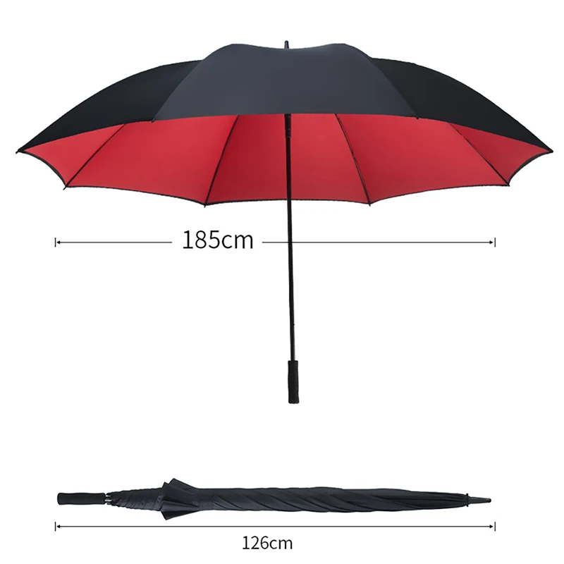 185CM Ultra Large Golf Umbrella Windproof Strong Long Handle Fishing Parasol Outdoor UV Protection Beach Umbrella Sunshade Gifts