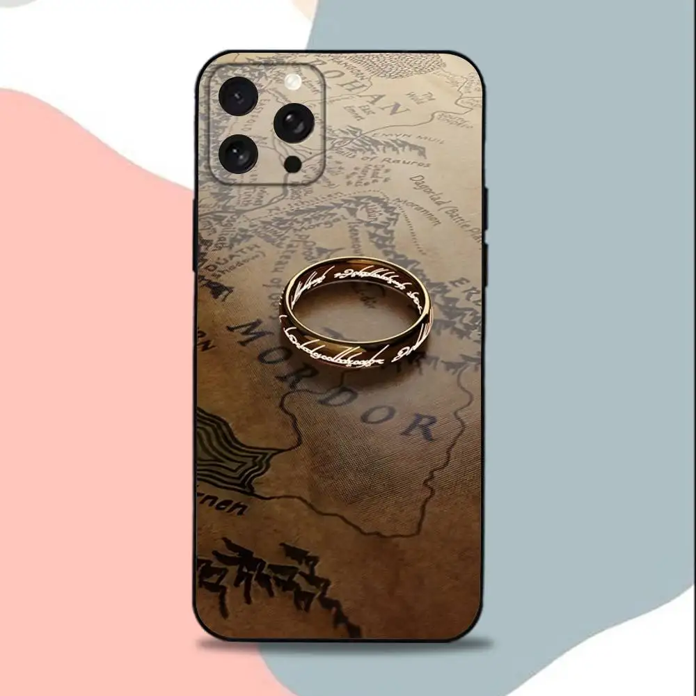 TheS Lord of T-the Rings-es Phone Case For iPhone 15,13,16,12,11,17,14,Plus,Pro,Max,XS,XR,X,SE,Mini,Soft Silicone Black Cover