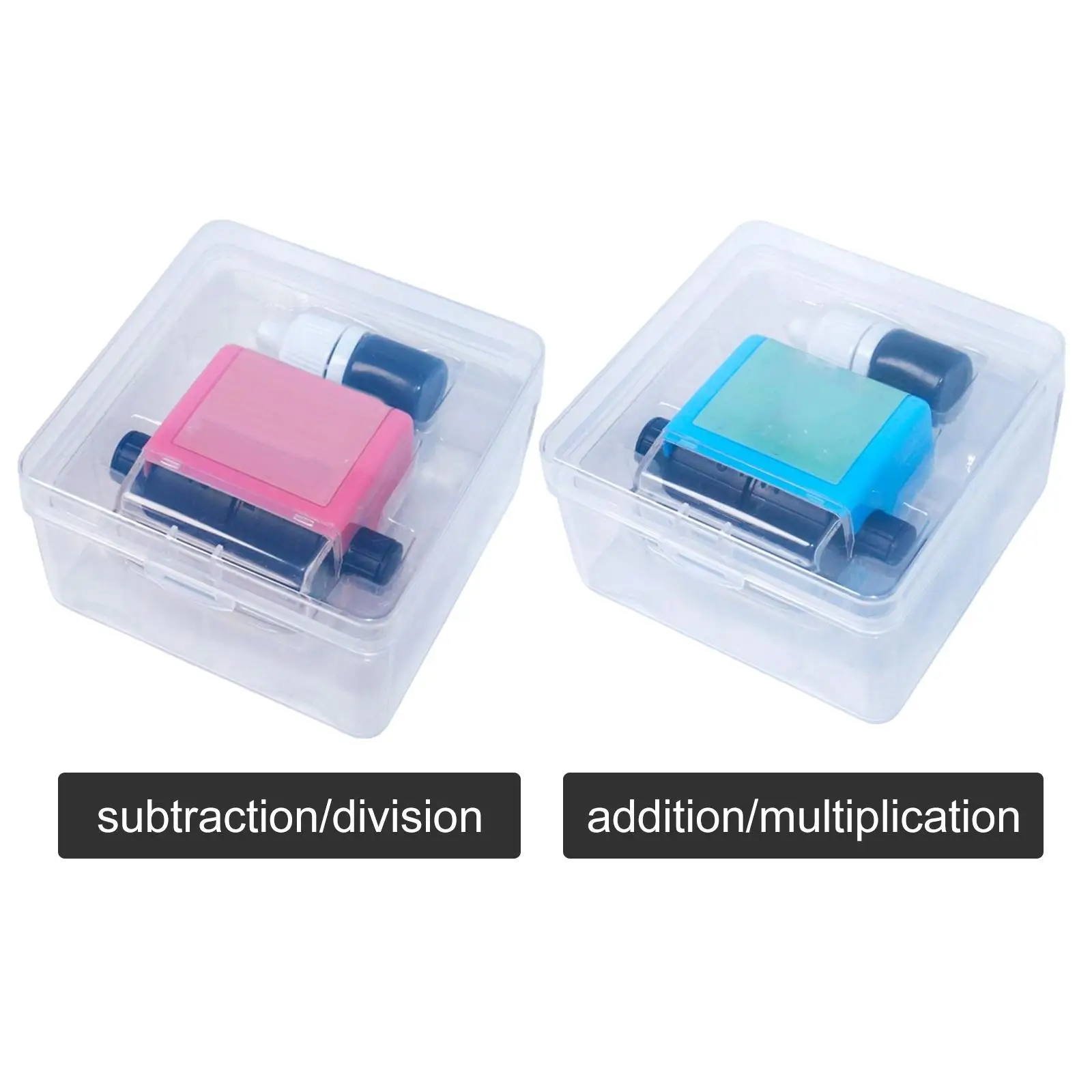 Arithmetic Roller Stamp Educational Toy for Home School Practice Supplies Reusable Ink Plastic