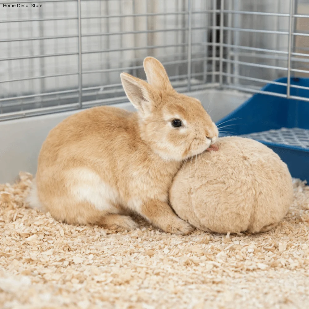 Bite Resistant Rabbit Soothing Ball Simulated Rabbit Buttocks Soft Pet Chewable Ball Plush Comfortable Rabbit Calming Ball
