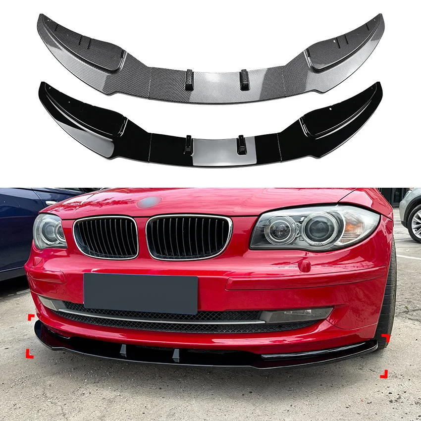 Car Front Bumper Splitter Lip Spoiler Diffuser Body kits Cover For BMW 1 Series E81 E82 E87 E88 LCI Standard Model 2008 ~ 2011