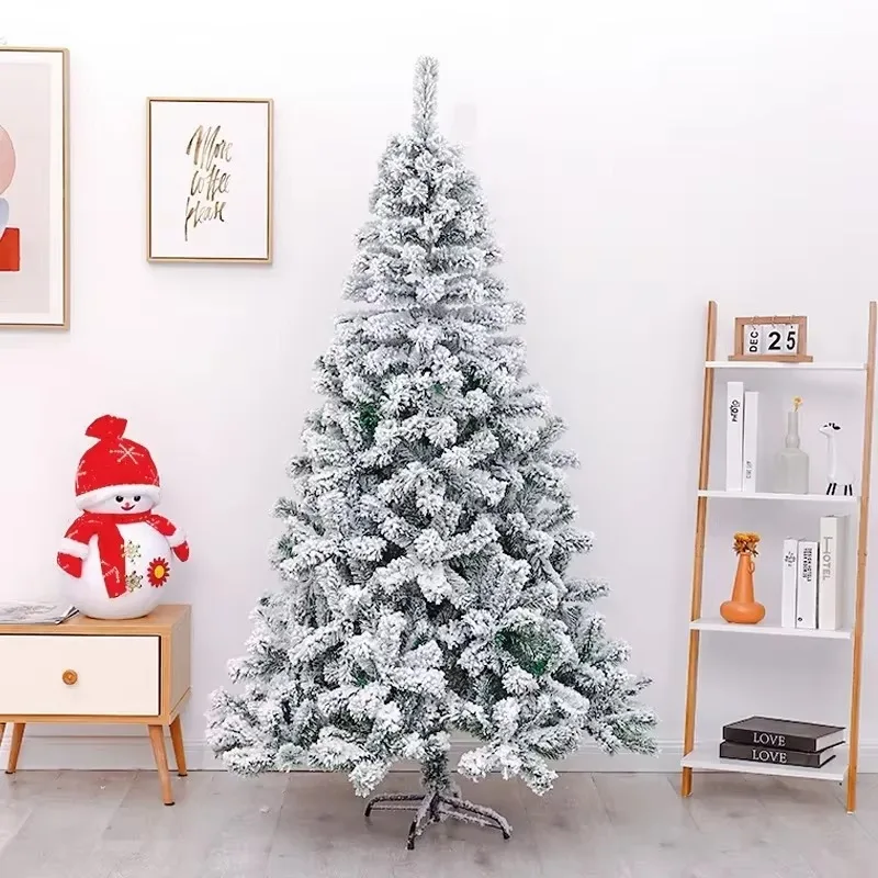 

PVC Christmas Tree Deluxe Encrypted White Snowflake Christmas Tree for Home, Outdoor Mall, Living Room Party, Holiday Decoration