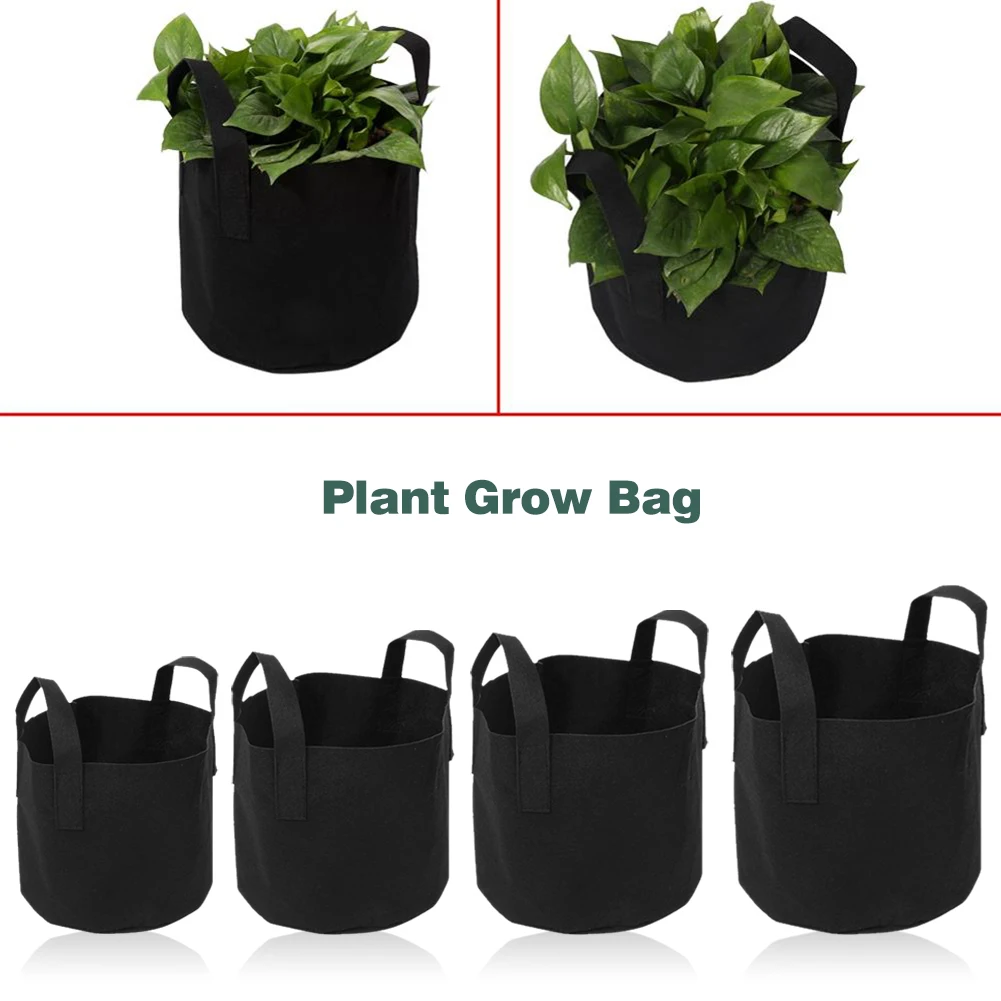 

5PCS 3/5/7/10 Gallon Plant Grow Bags Heavy Duty Non woven Thickened Fabric Pots with Handles Garden Plant Growing Bags