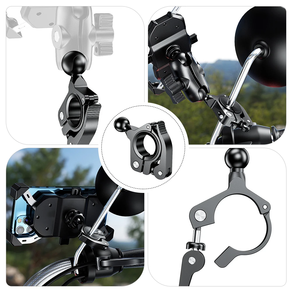 

1pc Aluminum Alloy Phone Holder Base for Car Dashboard Motorbike Handlebar Balls Mount Suitable for DIY Projects Cellphone Stand